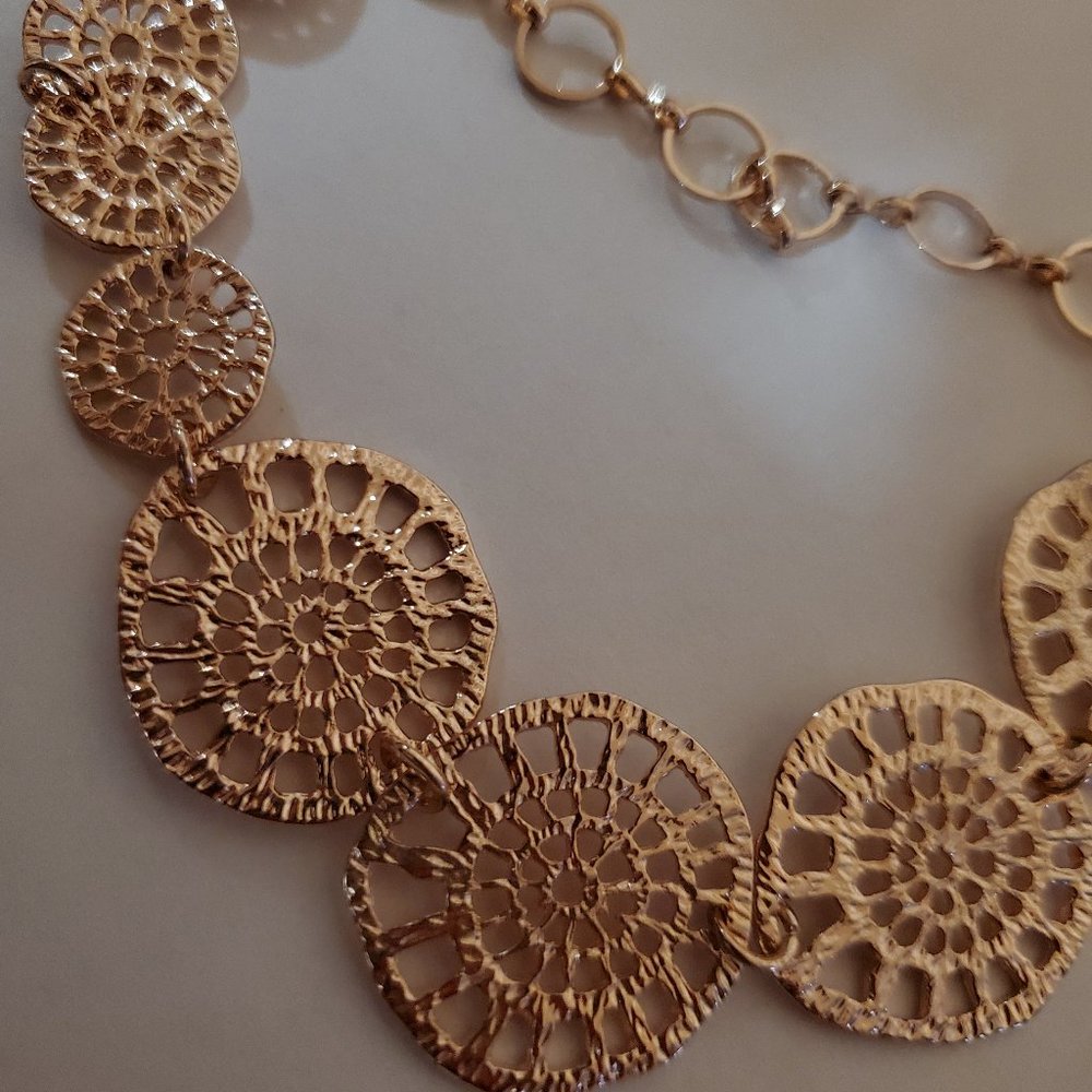 Gold Amrita Singh statement necklace